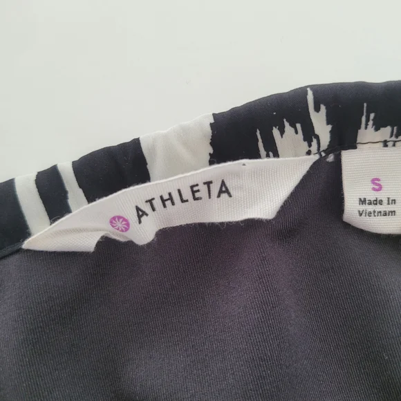 Athleta Ikat Bloom Maxi Dress Midi Halter Black & White Summer Pockets Size S - Picture 11 of 14